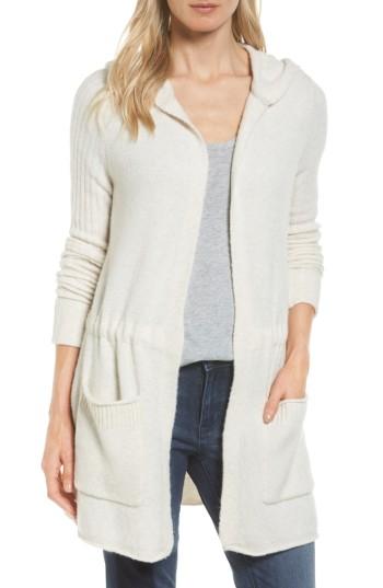 Women's Caslon Hooded Cardigan, Size - Beige