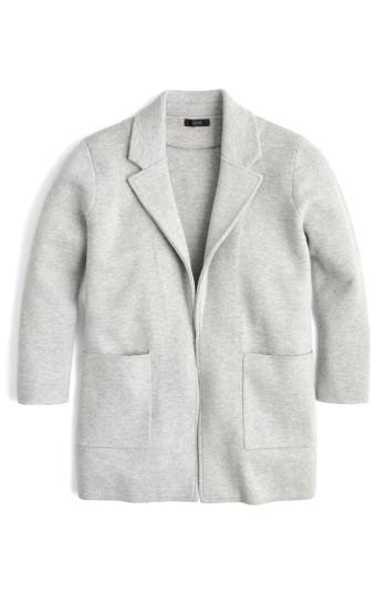 Women's J.crew New Lightweight Sweater Blazer, Size - Grey