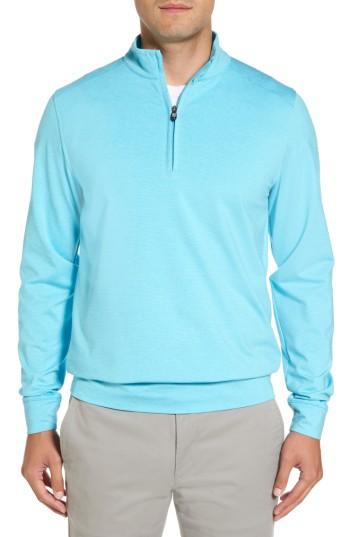 Men's Cutter & Buck 'shoreline' Quarter Zip Pullover, Size - Blue/green