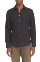 Men's John Varvatos Collection Slim Fit Linen Sport Shirt - Black