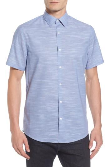 Men's Calilbrate Slim Fit Slub Woven Shirt