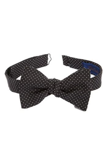 Men's David Donahue Dot Silk Bow Tie, Size - Black