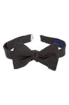 Men's David Donahue Dot Silk Bow Tie, Size - Black