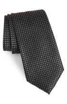 Men's Nordstrom Men's Shop Stella Solid Silk Tie, Size - Black