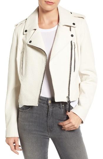 Women's Derek Lam 10 Crosby Leather Moto Jacket - White