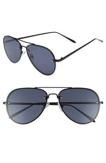 Women's Leith 60mm Aviator Sunglasses - Black/ Black