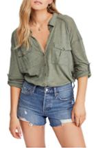 Women's Free People Penelope Shirt - Green