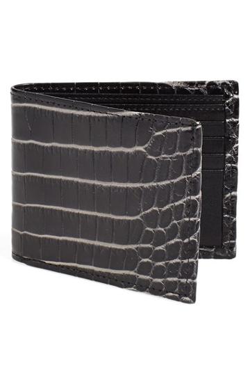 Men's Torino Belts 'nile' Genuine Crocodile Leather Billfold Wallet - Black