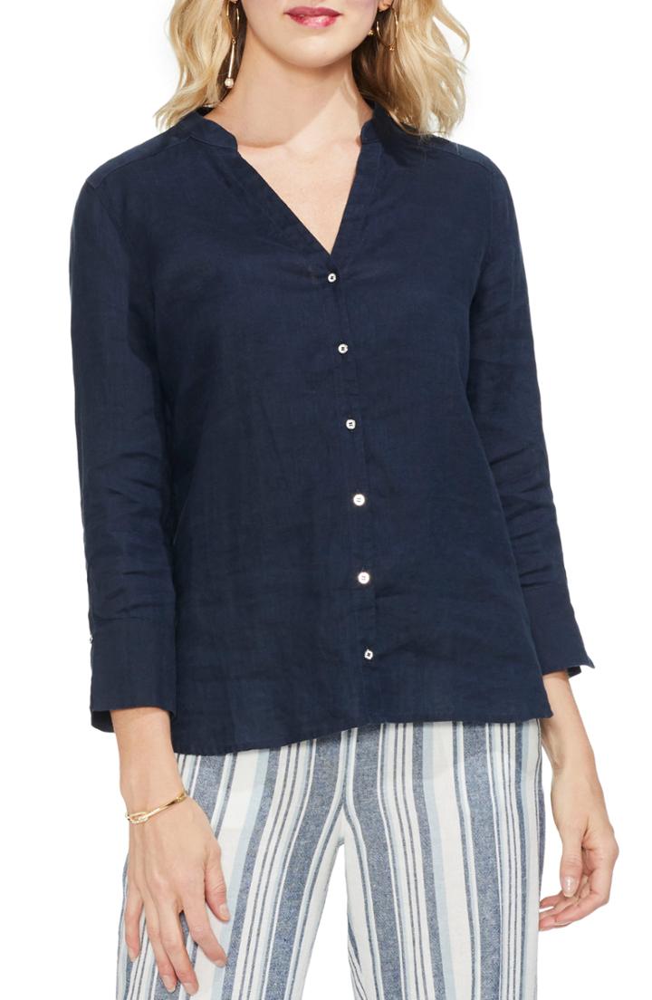 Women's Vince Camuto Split Cuff Button Down Top - Blue