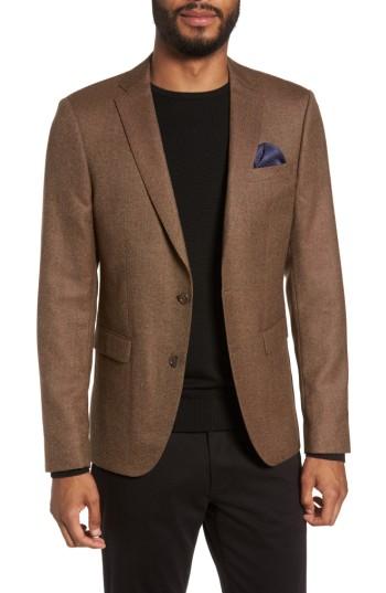 Men's Sand Trim Fit Wool Blazer