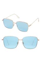 Women's Perverse Eva Square Sunglasses - Gold/ Blue