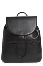 Bp. Drawstring Faux Leather Backpack - Black