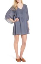 Women's Hinge Embroidered Dress, Size - Grey