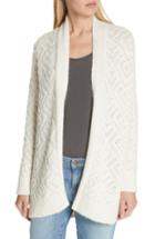 Women's Eileen Fisher Ballet Neck Cashmere Blend Cardigan - Grey