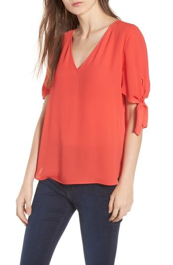 Women's Chelsea28 Tie Sleeve Top, Size - Red