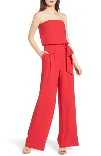 Women's Trouve Strapless Jumpsuit - Red