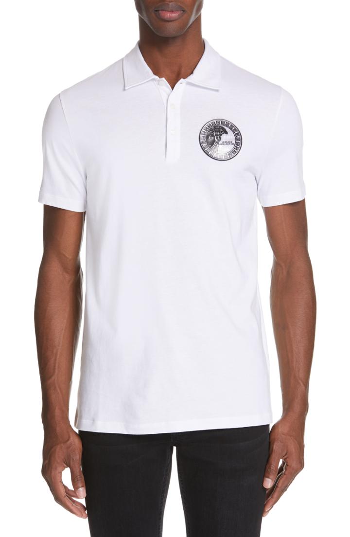 Men's Versace Collection Crest Jersey Polo