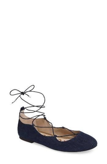 Women's Sam Edelman Flynt Ghillie Flat M - Blue