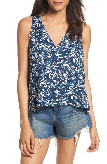 Women's Lush Tie Neck Tank - Blue/green