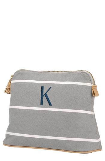 Cathy's Concepts Monogram Cosmetics Bag, Size - Grey J