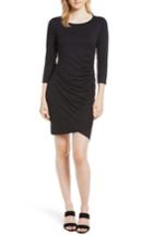 Women's Gibson X Living In Yellow Hannah Ruched Faux Wrap Dress - Black