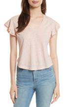 Women's La Vie Rebecca Taylor Cherie Dot Flutter Sleeve Top - Pink