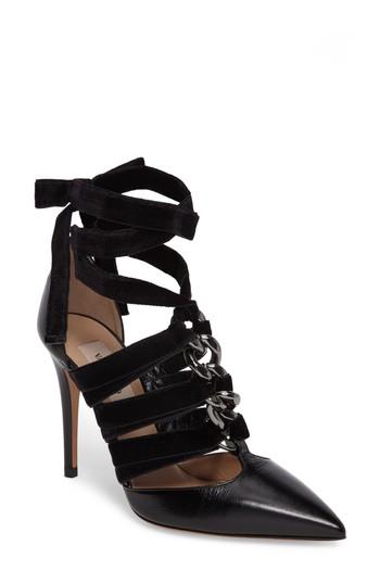Women's Valentino Garavani Velvet Rope Pointy-toe Pump .5us / 37.5eu - Black
