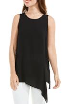 Women's Vince Camuto Mixed Media Drape Front Top - Black