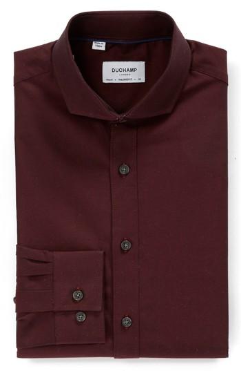 Men's Duchamp Trim Fit Solid Dress Shirt .5 - 32/33 - Burgundy