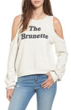 Women's Pst By Project Social T The Brunette Cold Shoulder Sweatshirt - Beige
