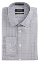 Men's Nordstrom Smartcare(tm) Extra Trim Fit Plaid Dress Shirt .5 32/33 - Grey