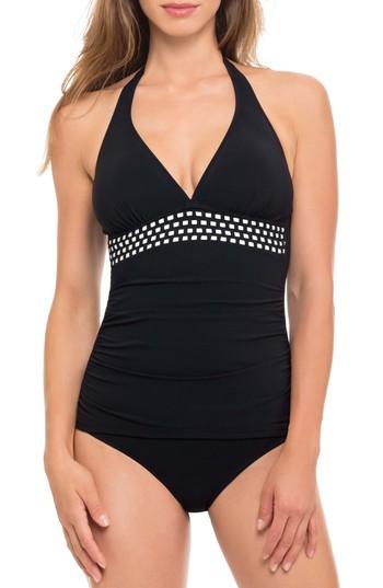Women's Profile By Gottex Halter Tankini Top - Black