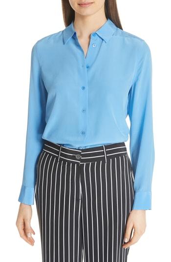 Women's Equipment Essential Silk Blouse, Size - Blue