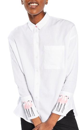 Women's Topshop Rosy Flamingo Shirt