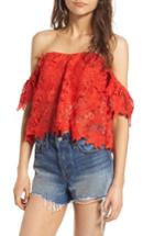 Women's Astr The Label Adela Off The Shoulder Lace Top