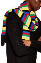 Men's Topman Stripe Classic Scarf, Size - Black