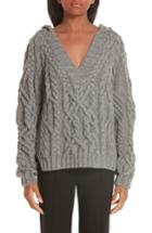 Women's Partow Melange Cable Knit Hooded Sweater - Grey