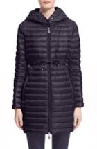 Women's Moncler Barbel Water Resistant Long Hooded Down Jacket - Blue