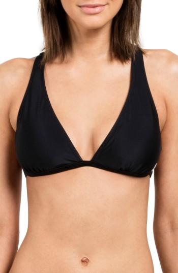 Women's Volcom Simply Solid Halter Bikini Top - Black