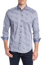 Men's Robert Graham Barrick Tailored Fit Sport Shirt, Size - Blue
