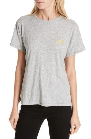 Women's Rag & Bone/jean Bye Embroidered Tee - Grey