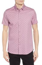 Men's Ted Baker London Norflam Flamingo Print Sport Shirt (s) - Pink