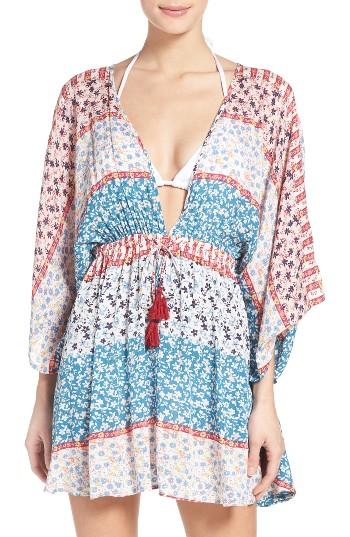 Women's Hinge Floral Cover-up, Size - Blue