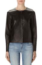 Women's J Brand Cecelia Collarless Leather Jacket - Black
