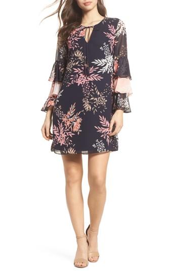 Women's Vince Camuto Tiered Ruffle Sleeve Shift Dress - Blue