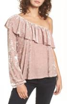 Women's Bp. Velour One-shoulder Top - Pink