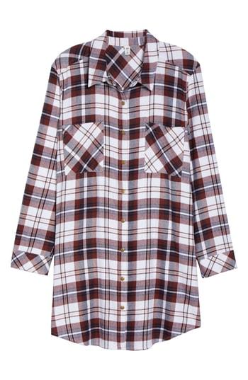 Women's Bp. Plaid Flannel Tunic - Ivory