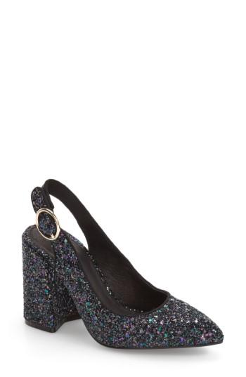 Women's Shellys London 'chester' Slingback Glitter Pump Eu - Black