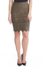 Women's Karen Kane Laser Cut Faux Suede Skirt