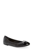 Women's Tory Burch Shelby Cap Toe Ballet Flat M - Black